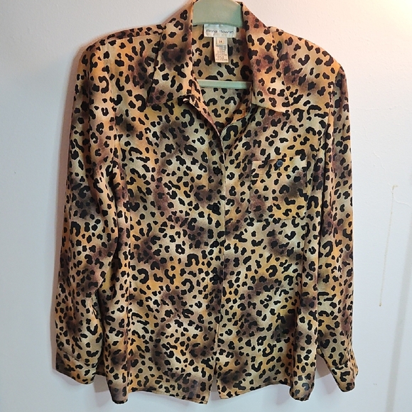 Rena Rowan Tan and Black Leopard Print Shirt - Picture 5 of 6